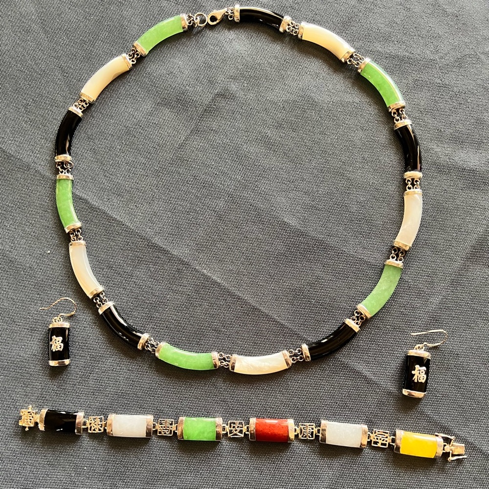 Stunning Chinese Jade jewelry set acquired whilst living in Asia.